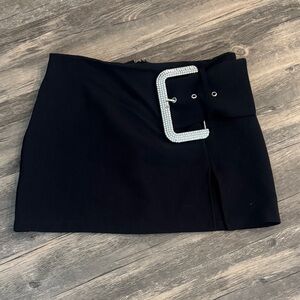 Forever 21 Black Mini Skirt with Rhinestone Buckle